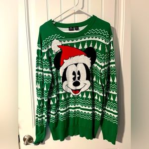 Disney Santa Mickey Mouse Holiday Christmas Sweater Size Large